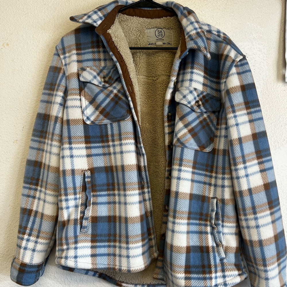 Plaid Sherpa-Lined Jacket